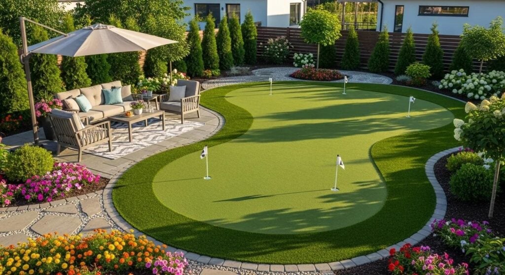 Backyard putting green, San Jose, CA
