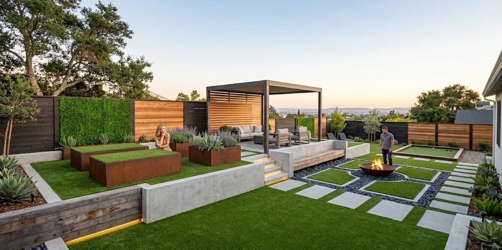 Modern backyard oasis, San Jose, CA