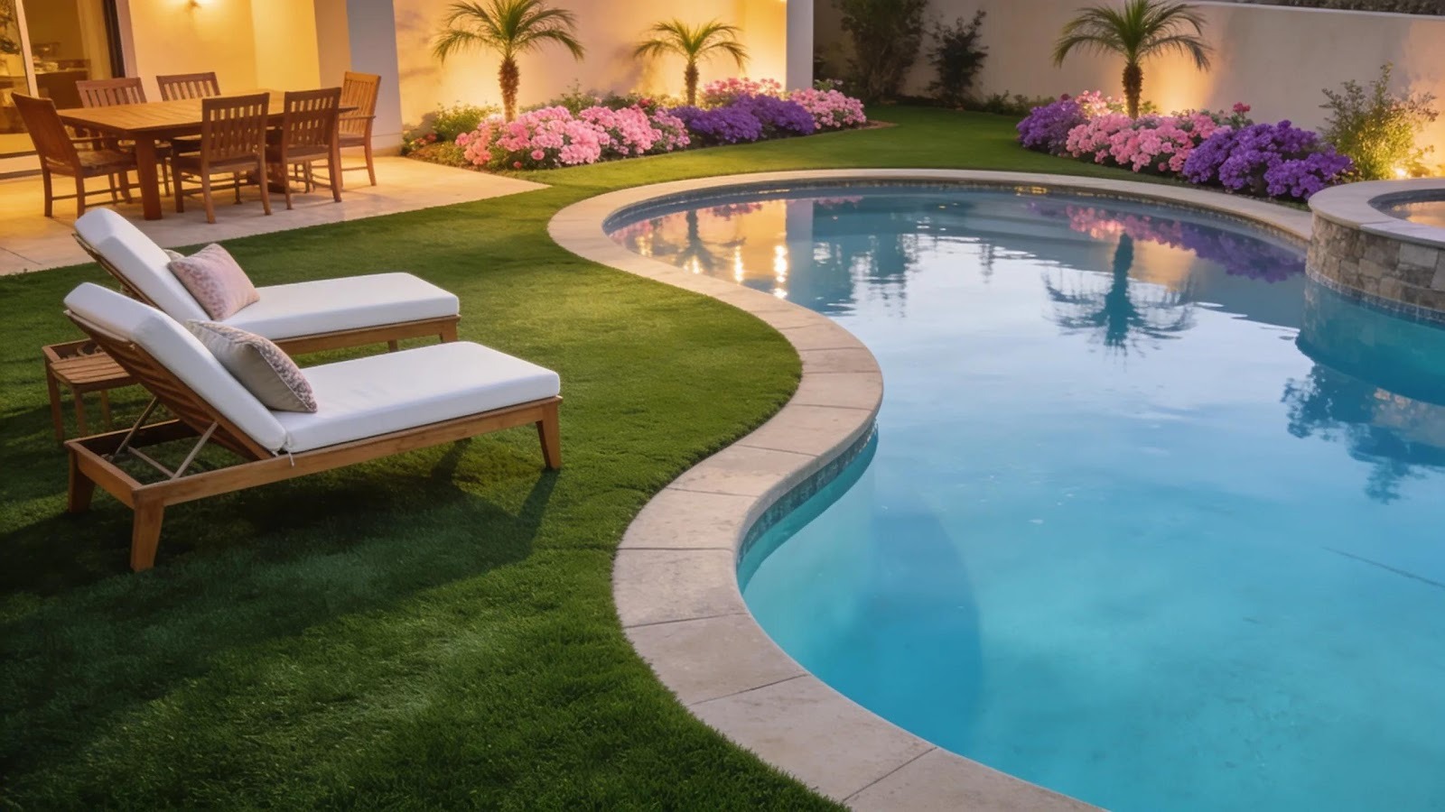 Resort-Style Pool Designs With Artificial Turf