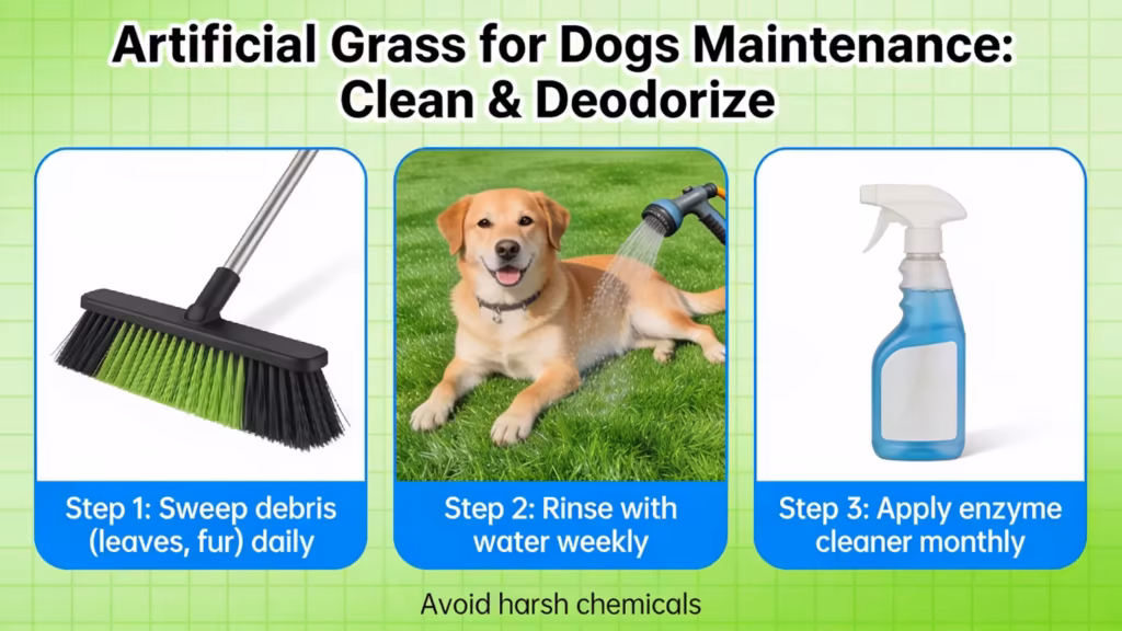 Artificiaal Grass for Dogs Maintenance: Clean & Deodorize