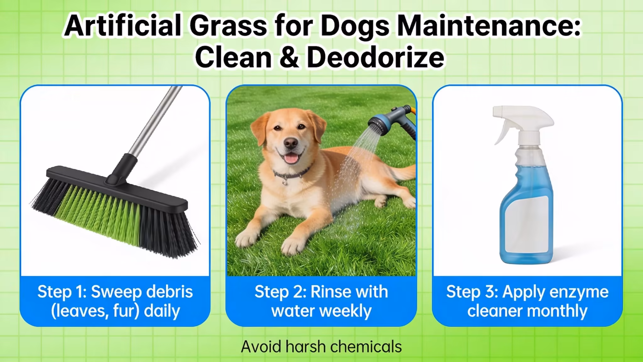 Artificiaal Grass for Dogs Maintenance: Clean & Deodorize