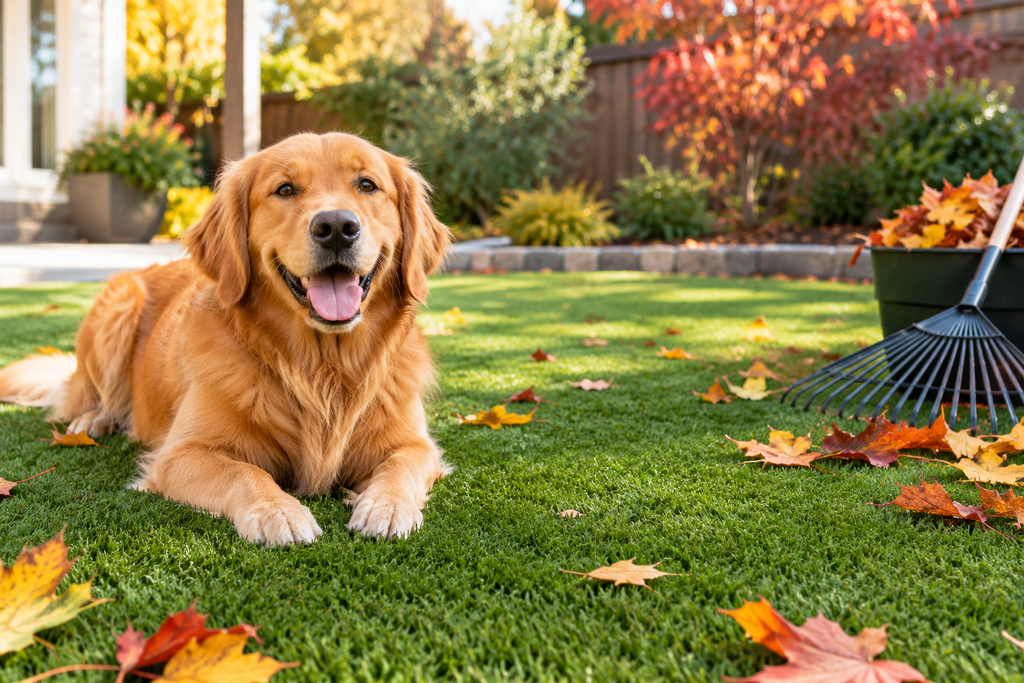 Pet-Friendly Artificial Grass in Fall: Managing Mud, Leaves, and Shedding